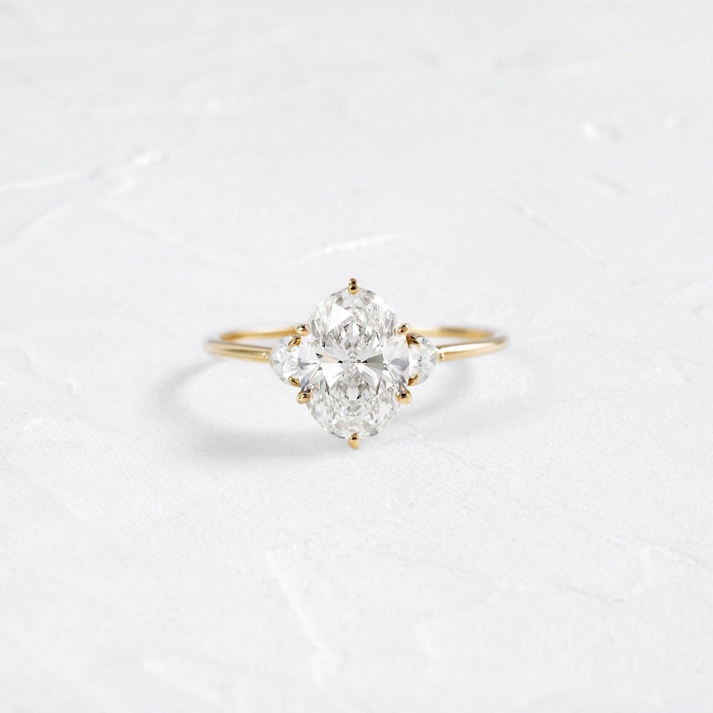Three Stone-Oval Lab Grown Diamond Engagement Ring