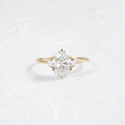 Three Stone-Oval Lab Grown Diamond Engagement Ring