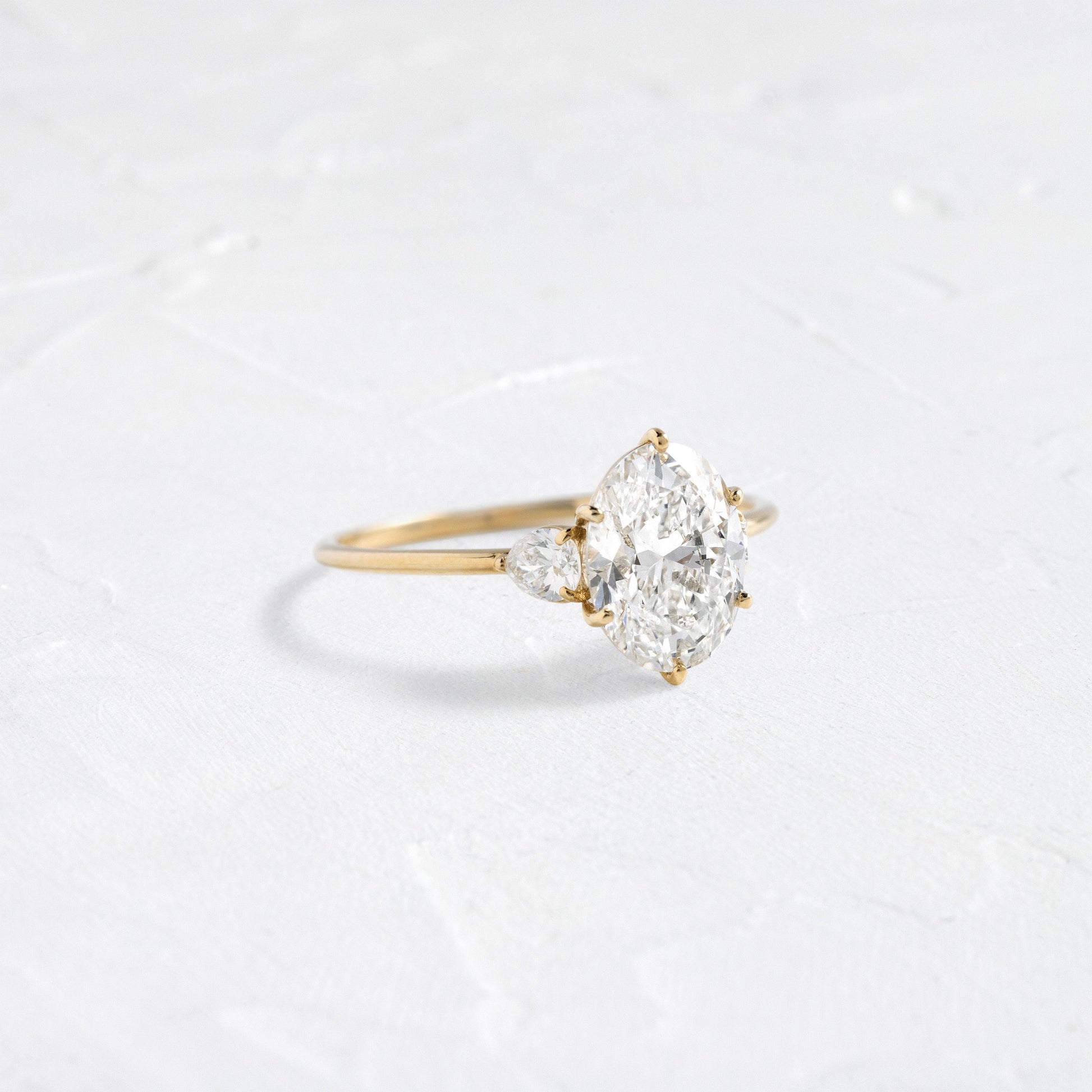 Three Stone-Oval Lab Grown Diamond Engagement Ring