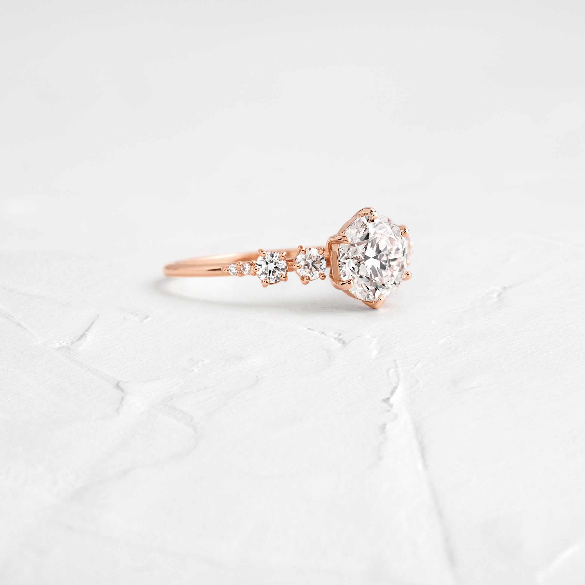 Cluster-Round Lab Grown Diamond Engagement Ring