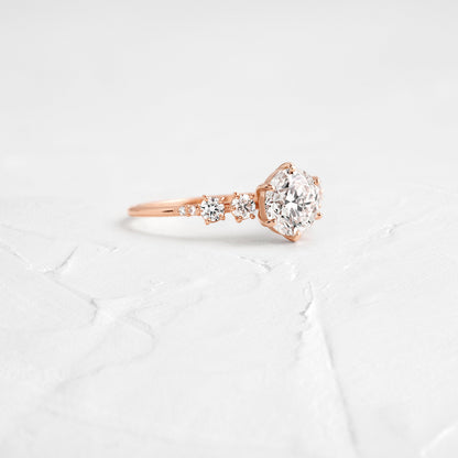 Cluster-Round Lab Grown Diamond Engagement Ring