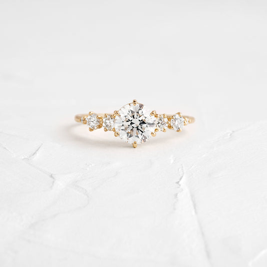 Cluster-Round Lab Grown Diamond Engagement Ring