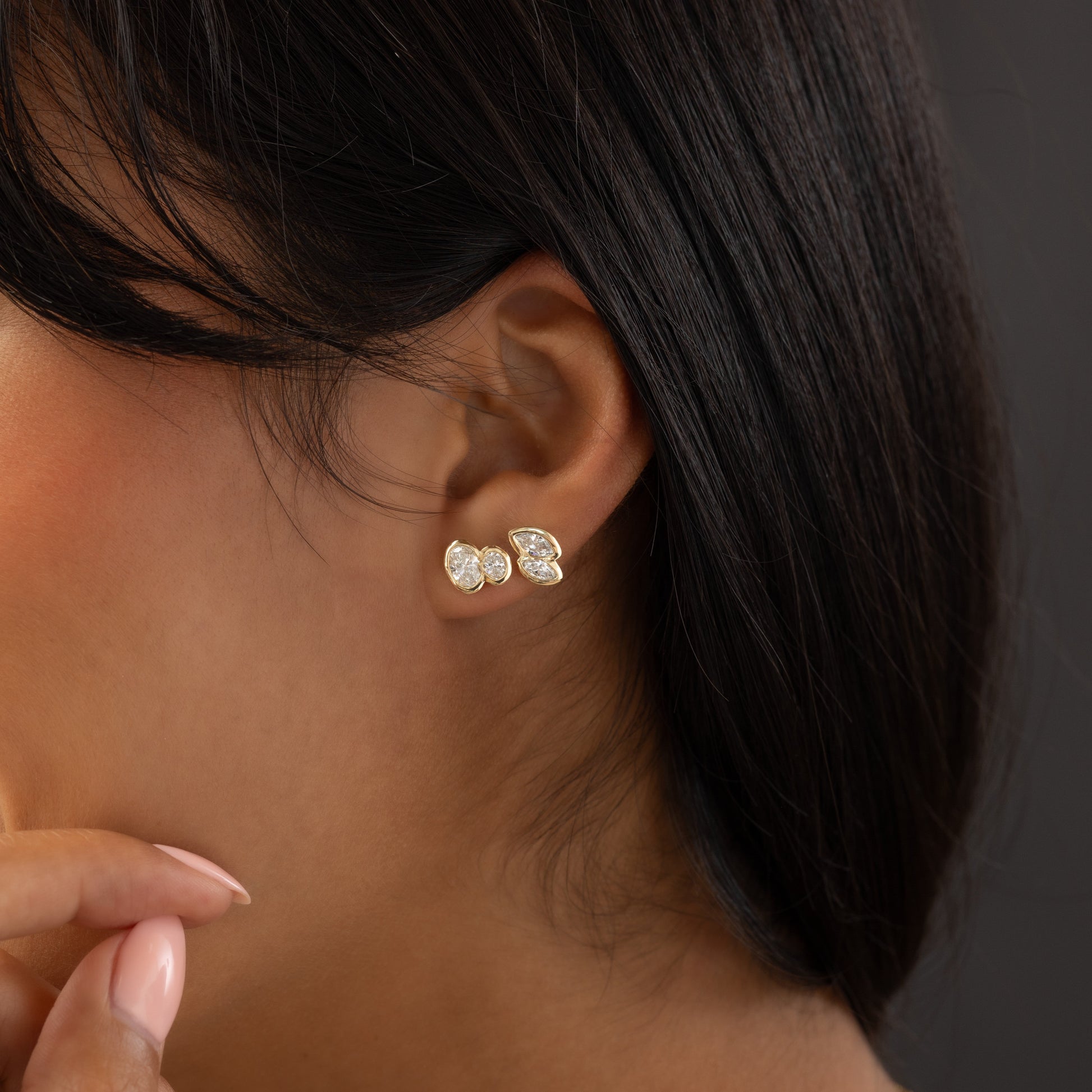 Solitaire- 1.0CT Oval Lab Grown Diamond Earrings