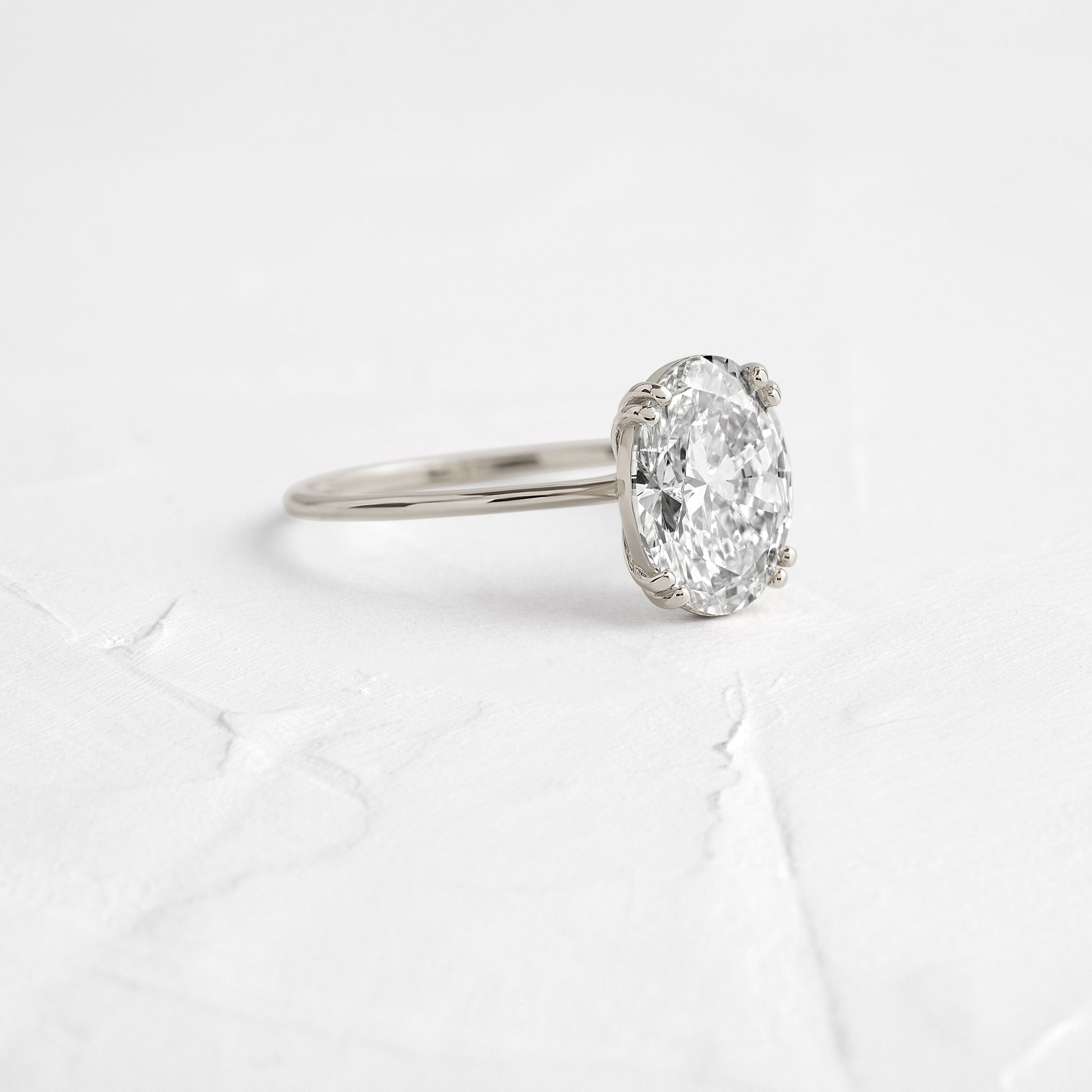 Solitaire Double Prong-Oval Lab Grown Diamond Engagement Ring