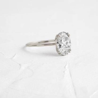 Solitaire Double Prong-Oval Lab Grown Diamond Engagement Ring