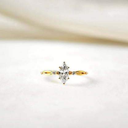 Criss Cross-0.5 CT Marquise Lab Grown Diamond Engagement Ring