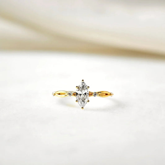 Criss Cross-0.5 CT Marquise Lab Grown Diamond Engagement Ring