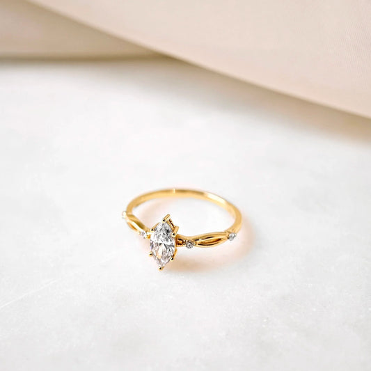 Criss Cross-0.5 CT Marquise Lab Grown Diamond Engagement Ring