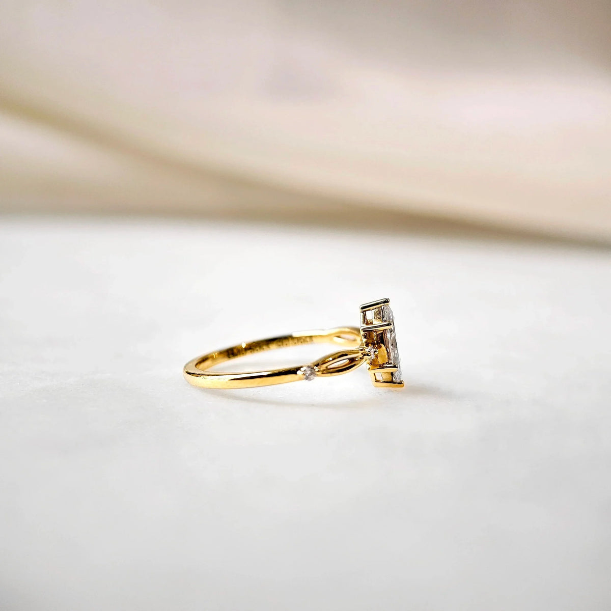 Criss Cross-0.5 CT Marquise Lab Grown Diamond Engagement Ring