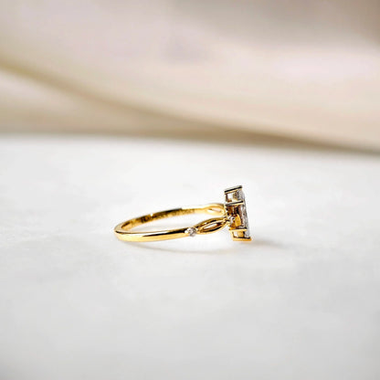 Criss Cross-0.5 CT Marquise Lab Grown Diamond Engagement Ring