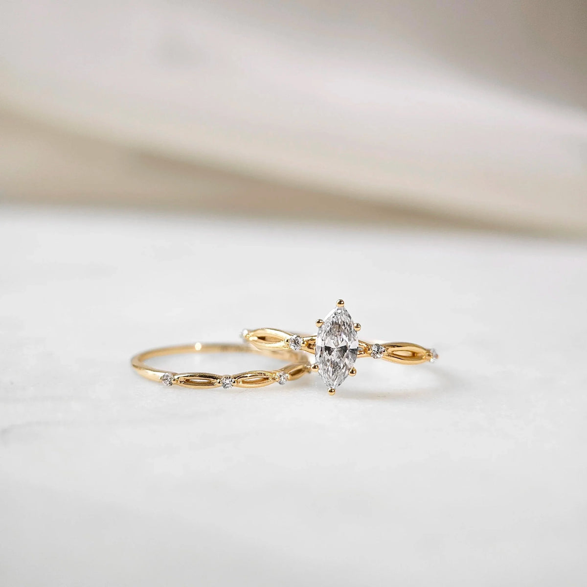 Criss Cross-0.5 CT Marquise Lab Grown Diamond Engagement Ring