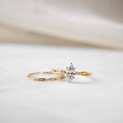 Criss Cross-0.5 CT Marquise Lab Grown Diamond Engagement Ring
