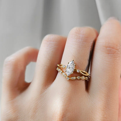 Criss Cross-0.5 CT Marquise Lab Grown Diamond Engagement Ring