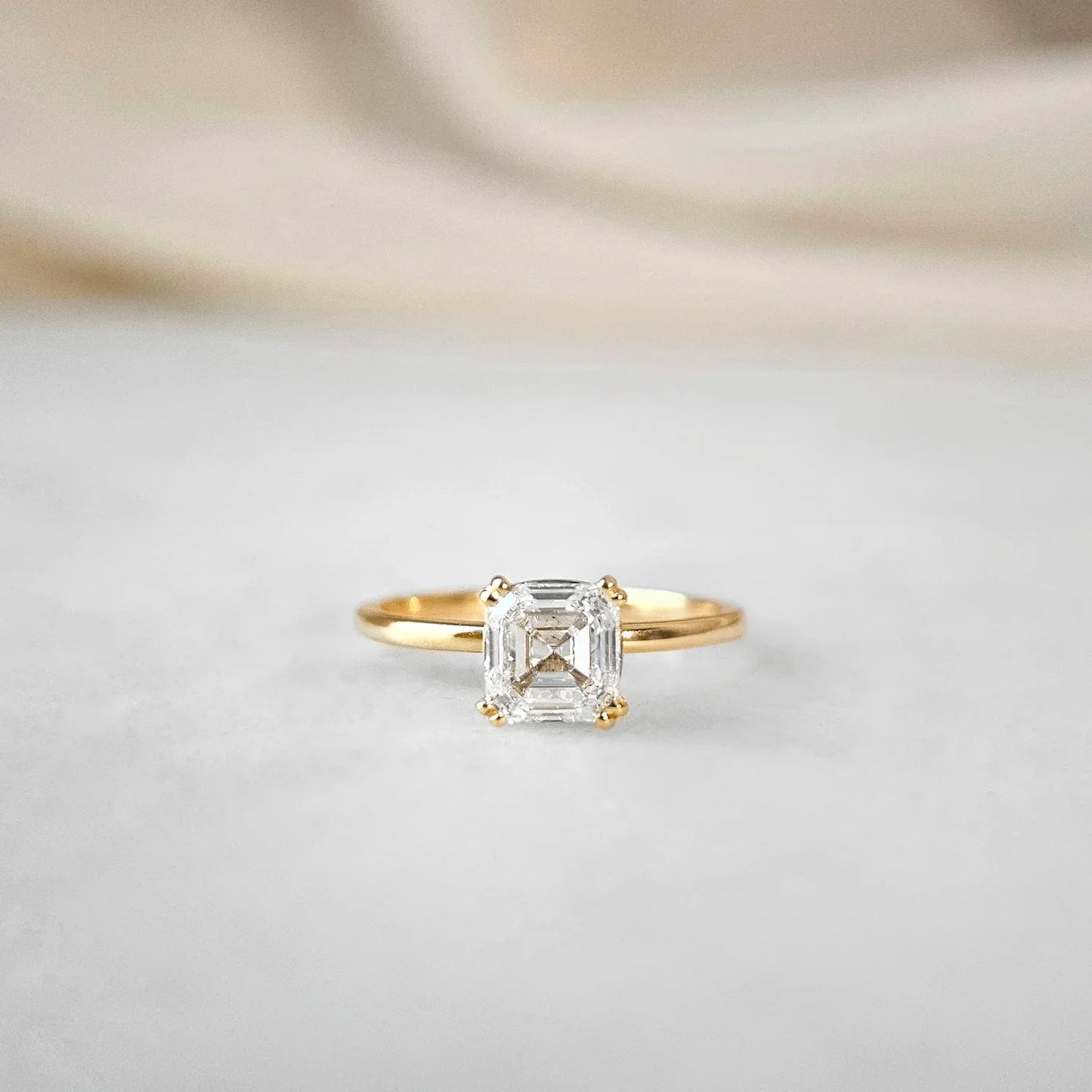 Solitaire Double Prong-1.55 CT Asscher Lab Grown Diamond Engagement Ring