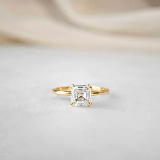 Solitaire Double Prong-1.55 CT Asscher Lab Grown Diamond Engagement Ring