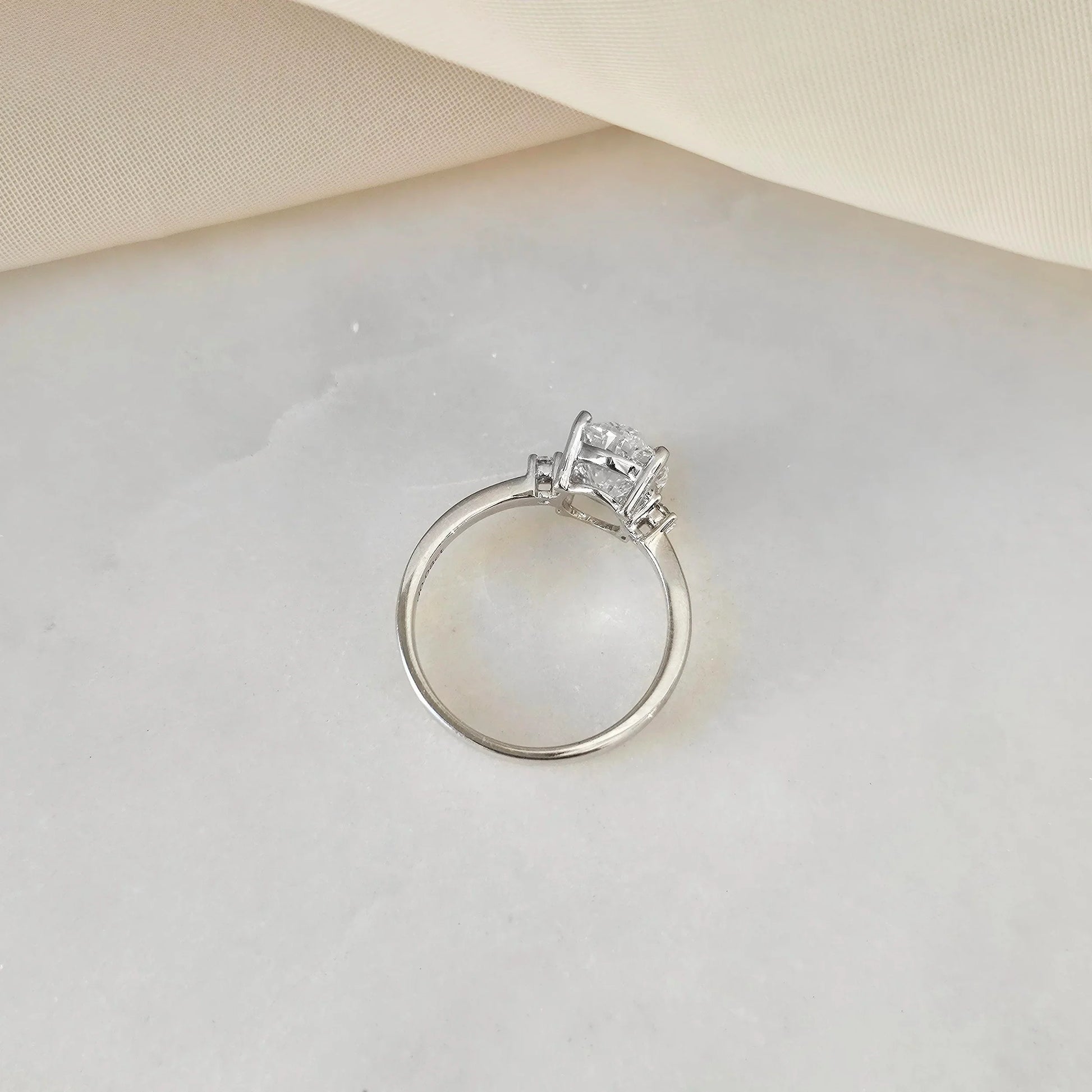 Three Stone-2.0 CT Oval Lab Grown Diamond Engagement Ring