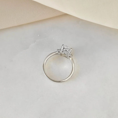 Three Stone-2.0 CT Oval Lab Grown Diamond Engagement Ring