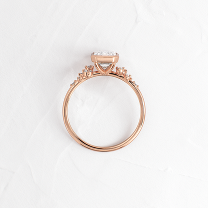 Cluster & Bezel-Emerald Lab Grown Diamond Engagement Ring
