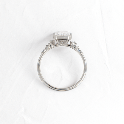 Cluster & Bezel-Radiant Lab Grown Diamond Engagement Ring