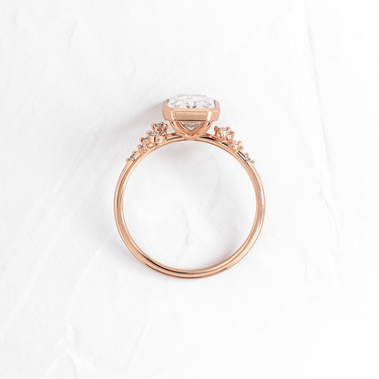 Cluster & Bezel-Radiant Lab Grown Diamond Engagement Ring