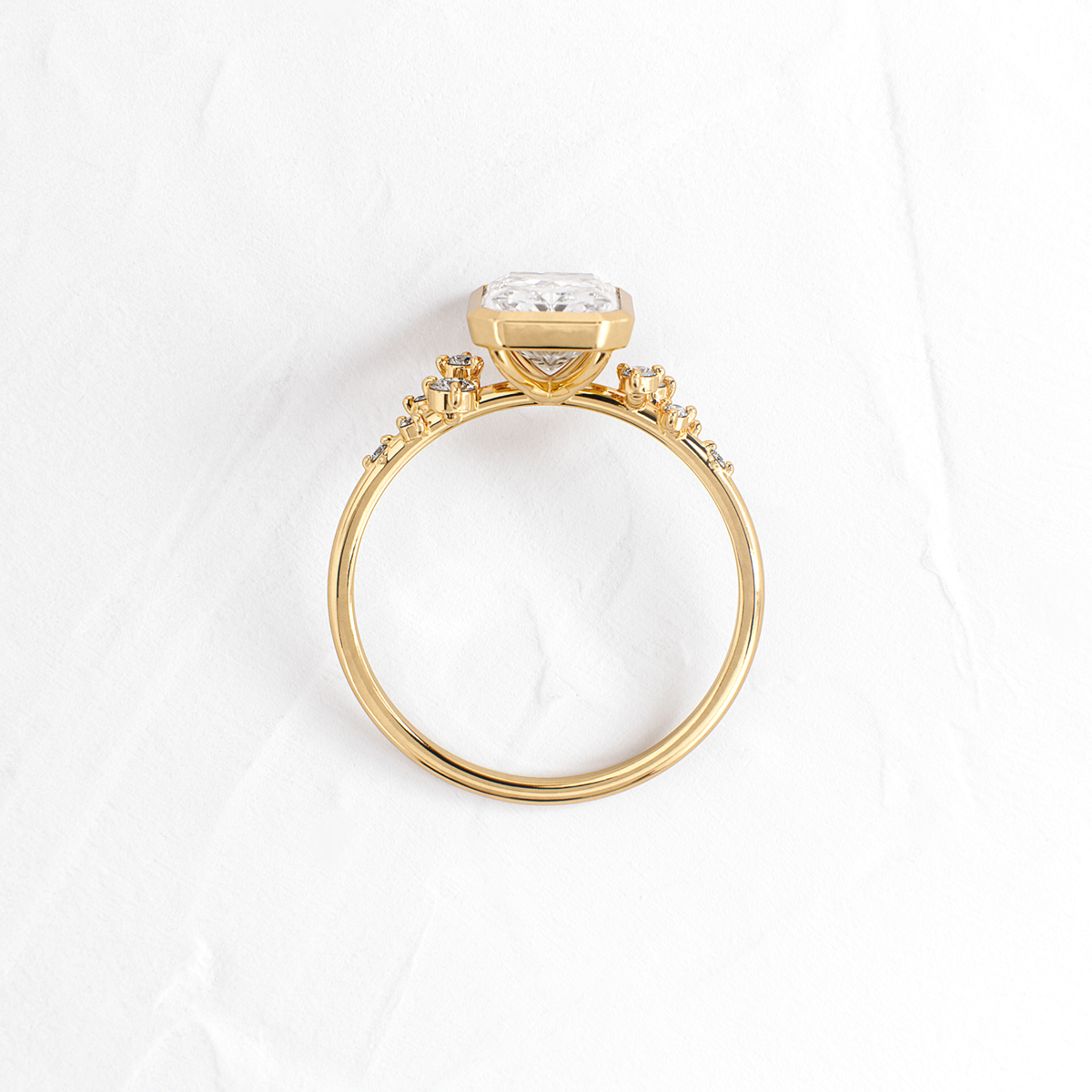 Cluster & Bezel-Radiant Lab Grown Diamond Engagement Ring