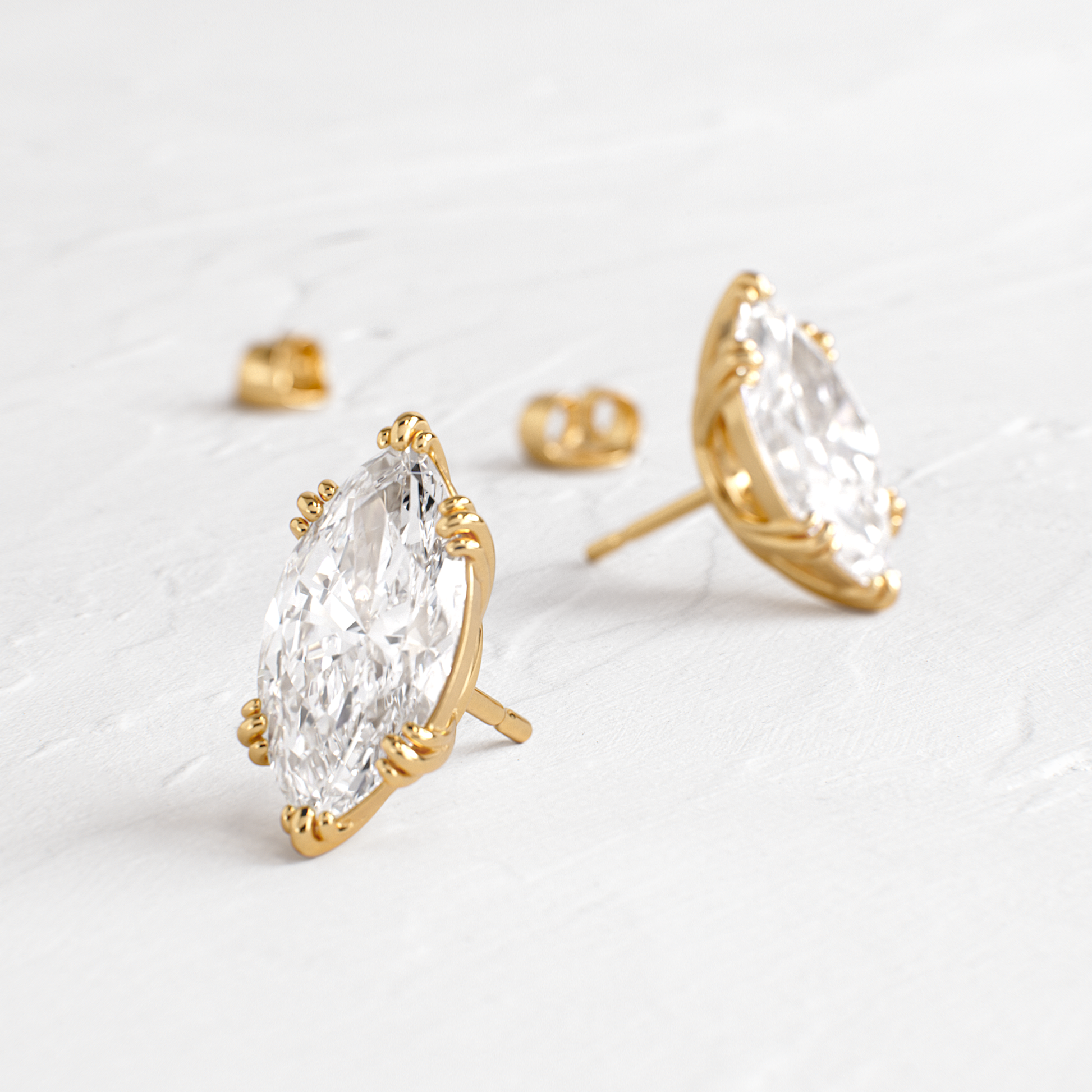 Solitaire- 1.0CT Oval Lab Grown Diamond Earrings