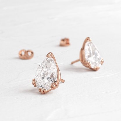 Solitaire- 1.0CT Oval Lab Grown Diamond Earrings