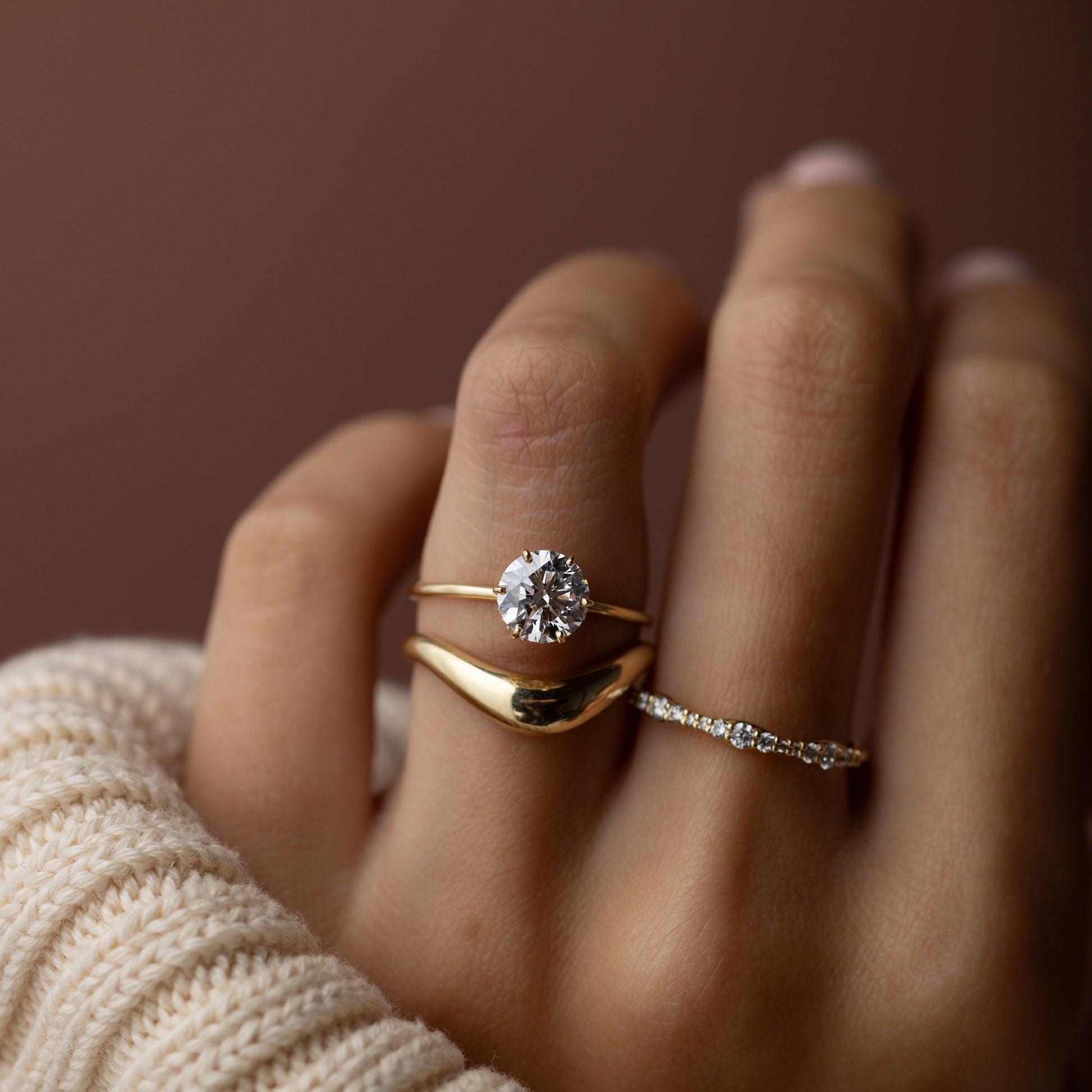 Hidden Halo-Round Lab Grown Diamond Engagement Ring