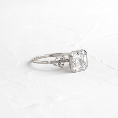 Cluster & Bezel-Asscher Lab Grown Diamond Engagement Ring