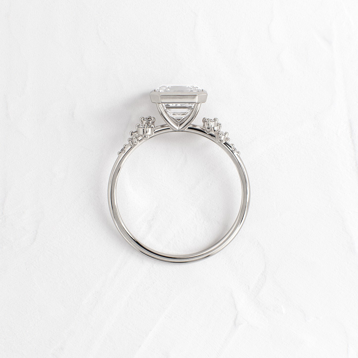 Cluster & Bezel-Asscher Lab Grown Diamond Engagement Ring