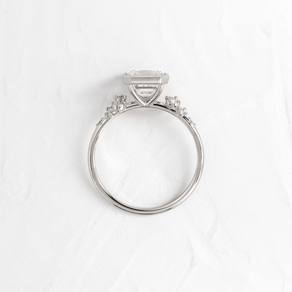 Cluster & Bezel-Asscher Lab Grown Diamond Engagement Ring