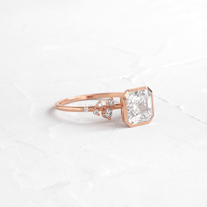 Cluster & Bezel-Asscher Lab Grown Diamond Engagement Ring