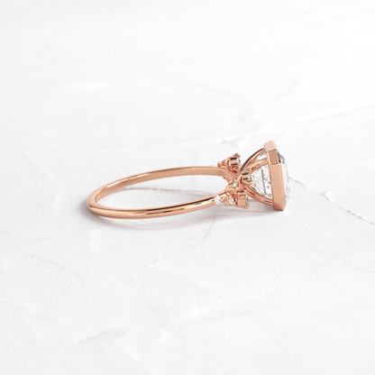 Cluster & Bezel-Asscher Lab Grown Diamond Engagement Ring