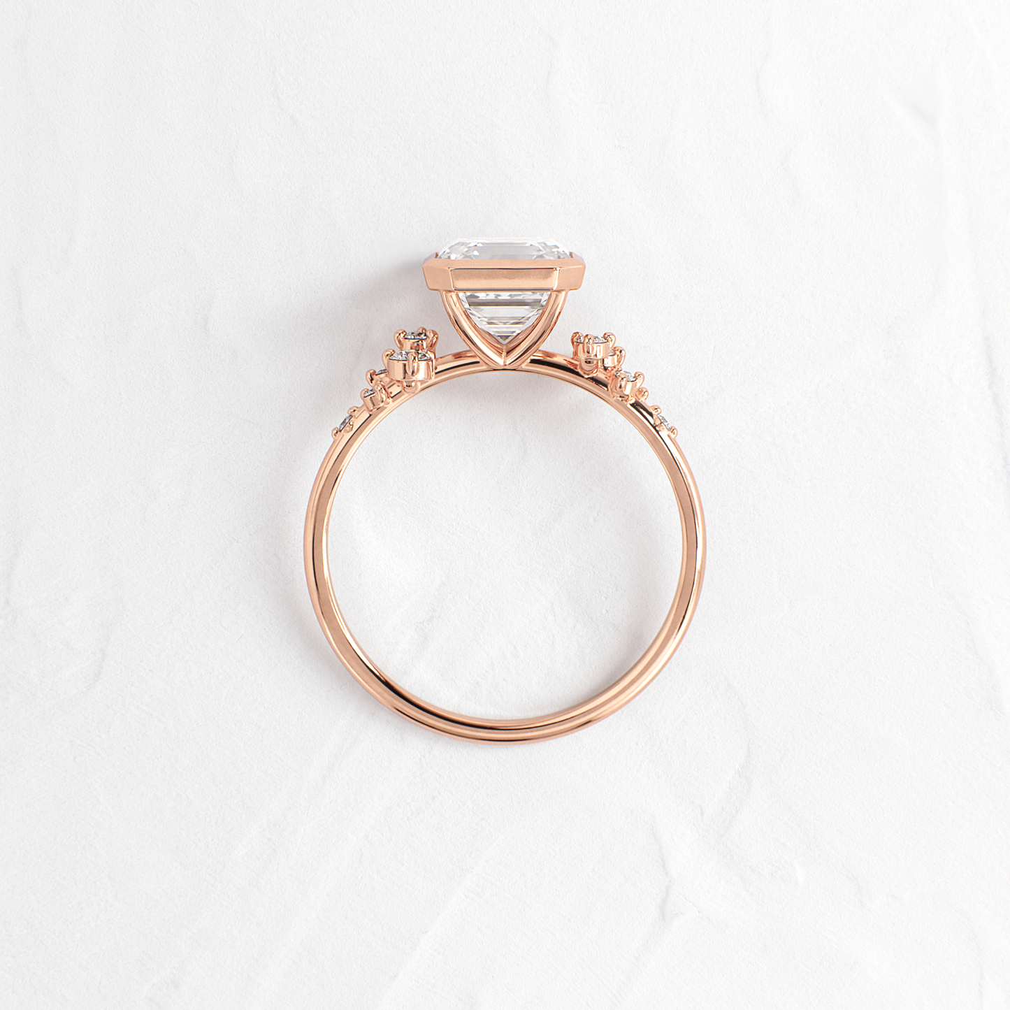 Cluster & Bezel-Asscher Lab Grown Diamond Engagement Ring