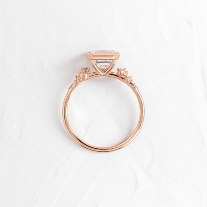 Cluster & Bezel-Asscher Lab Grown Diamond Engagement Ring