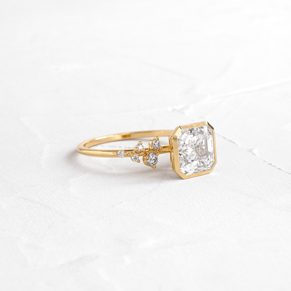Cluster & Bezel-Asscher Lab Grown Diamond Engagement Ring