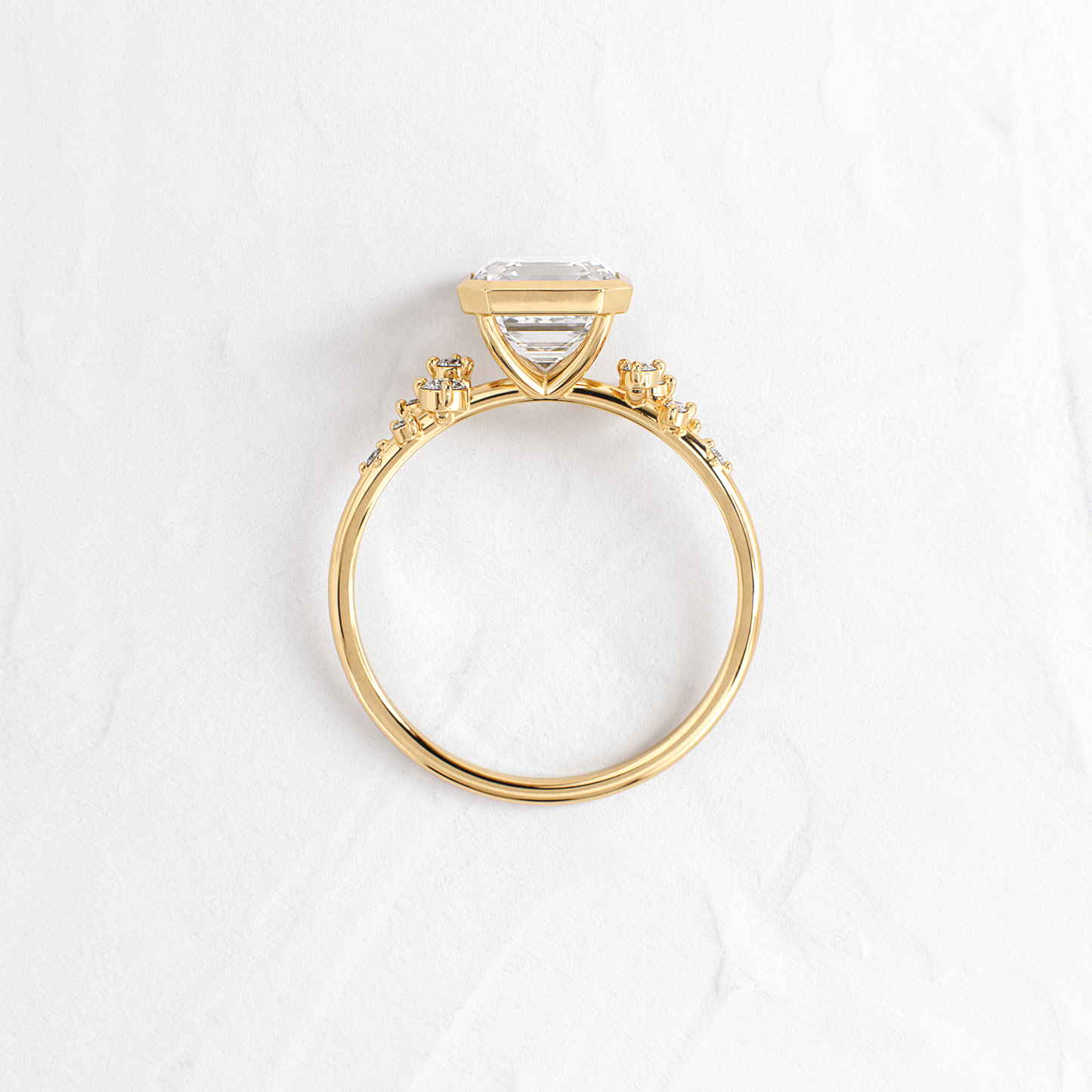 Cluster & Bezel-Asscher Lab Grown Diamond Engagement Ring