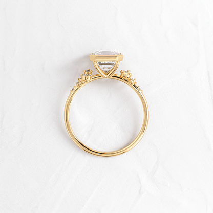 Cluster & Bezel-Asscher Lab Grown Diamond Engagement Ring