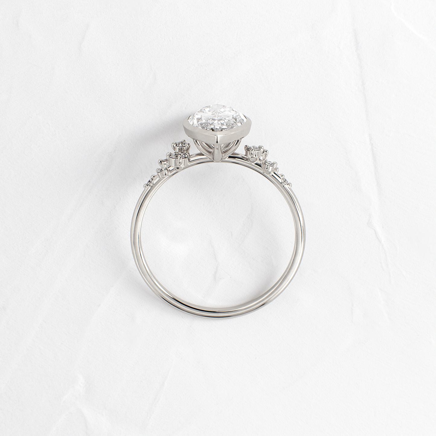 Cluster & Bezel-Marquise Lab Grown Diamond Engagement Ring