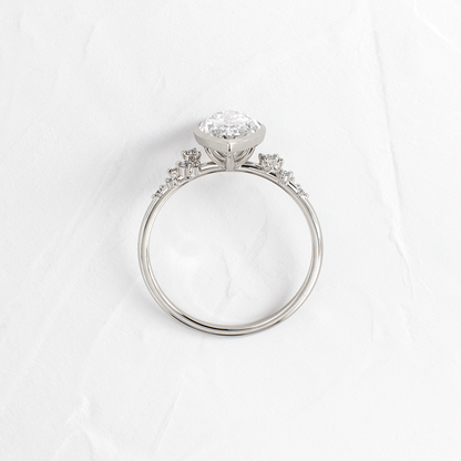 Cluster & Bezel-Marquise Lab Grown Diamond Engagement Ring