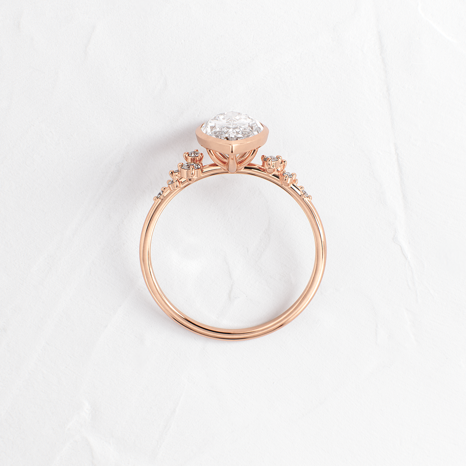Cluster & Bezel-Marquise Lab Grown Diamond Engagement Ring