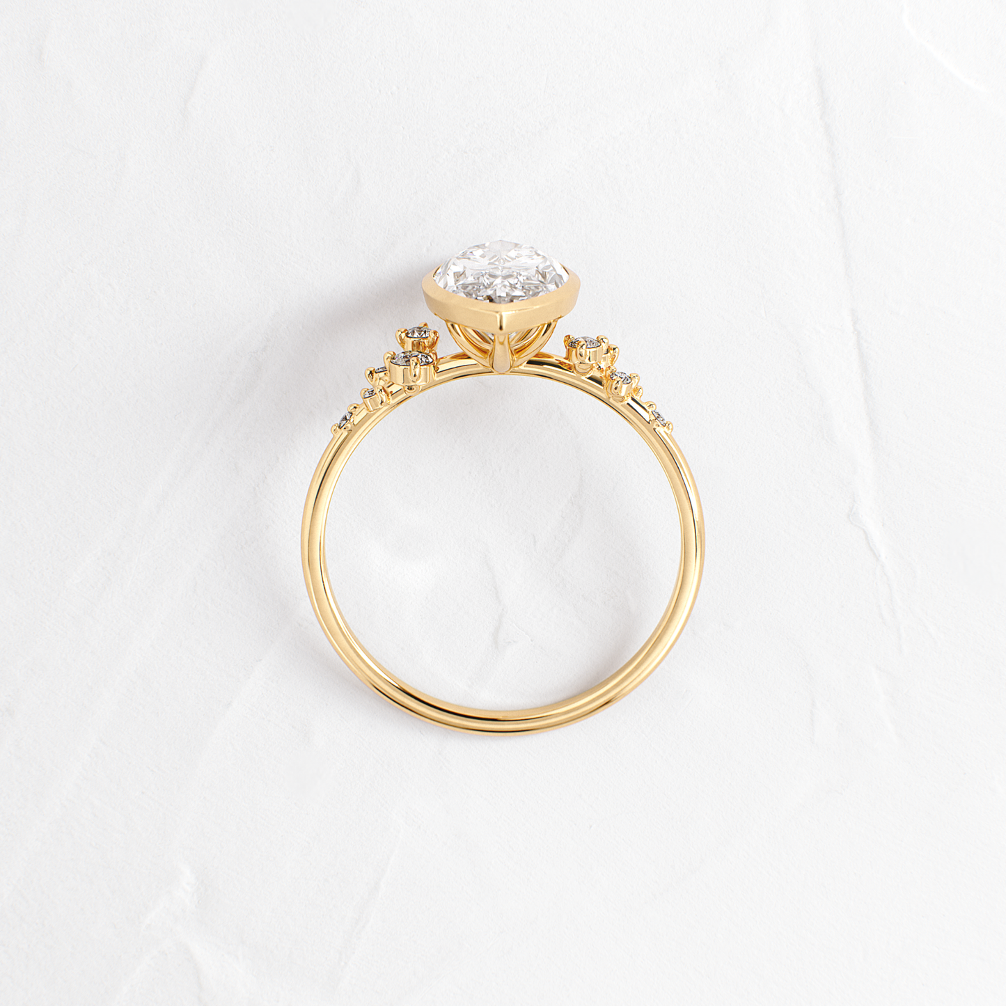Cluster & Bezel-Marquise Lab Grown Diamond Engagement Ring