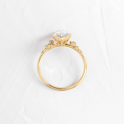 Cluster & Bezel-Marquise Lab Grown Diamond Engagement Ring