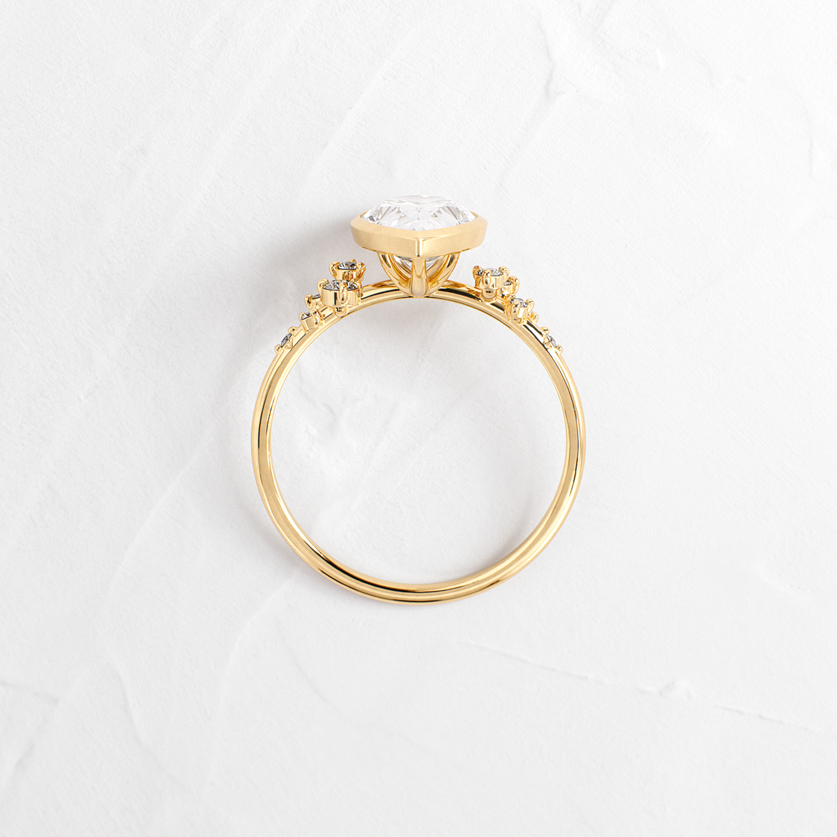 Bezel & Cluster-Pear Lab Grown Diamond Engagement Ring