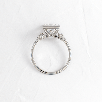 Cluster & Bezel-Princess Lab Grown Diamond Engagement Ring