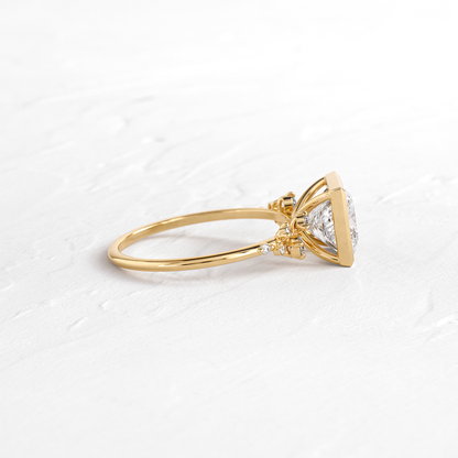 Cluster & Bezel-Princess Lab Grown Diamond Engagement Ring