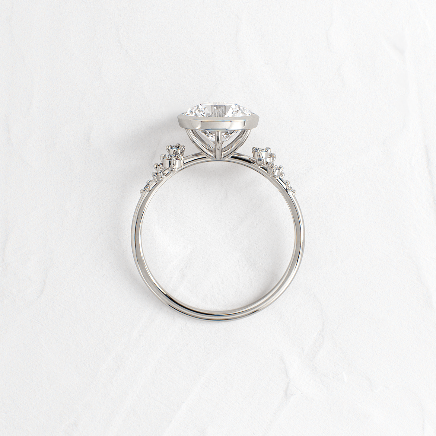 Cluster & Bezel-Round Lab Grown Diamond Engagement Ring