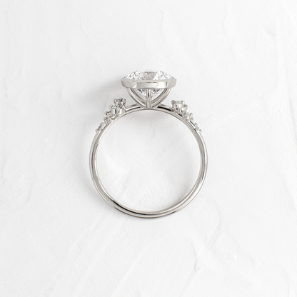 Cluster & Bezel-Round Lab Grown Diamond Engagement Ring