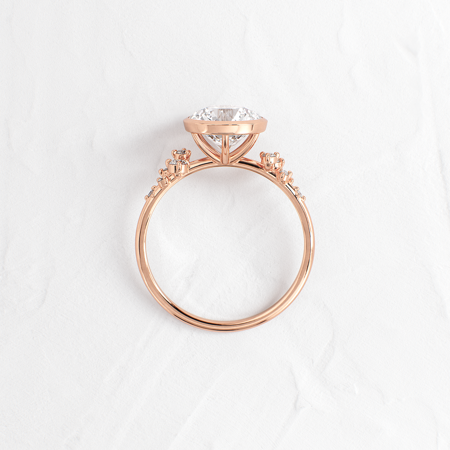 Cluster & Bezel-Round Lab Grown Diamond Engagement Ring