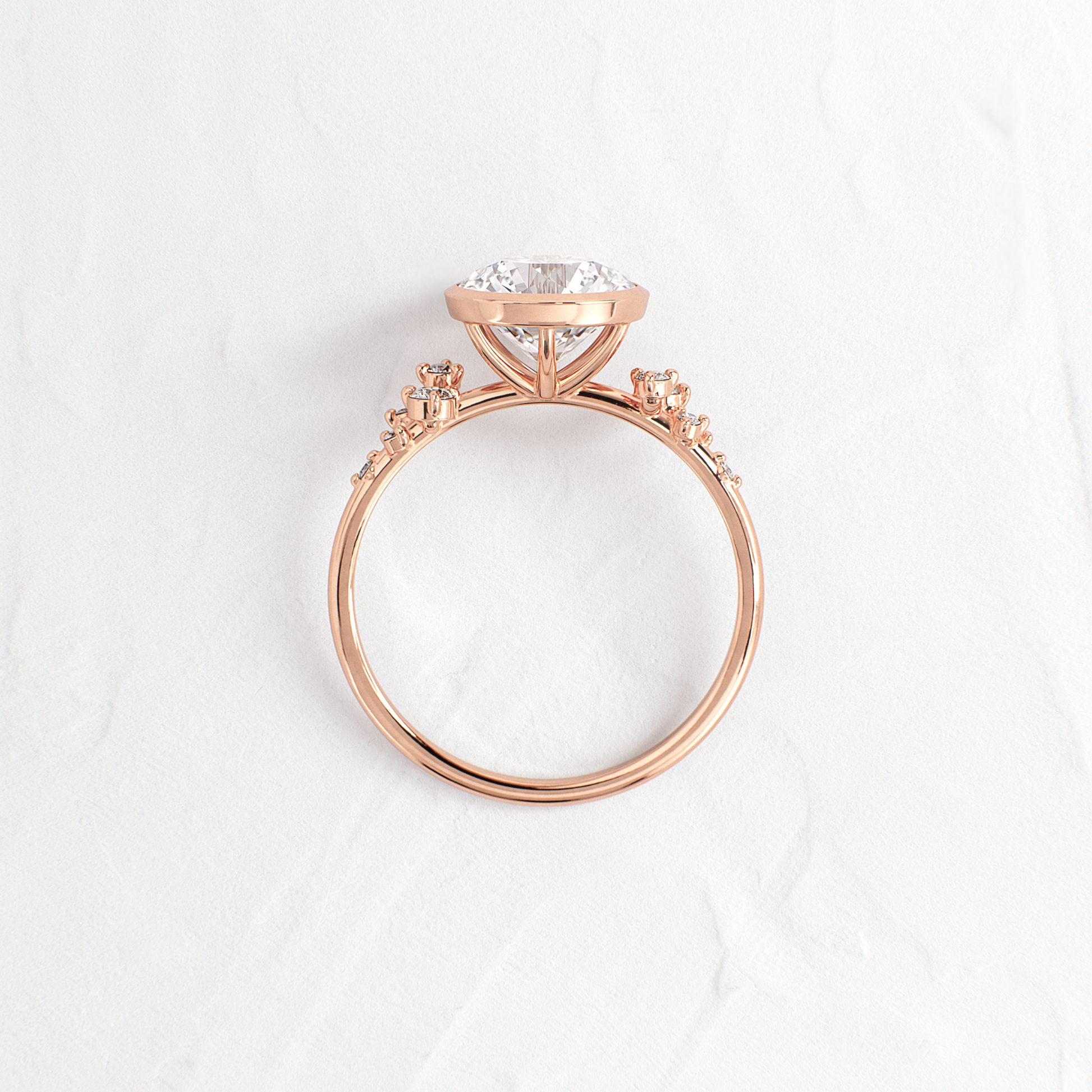 Cluster & Bezel-Round Lab Grown Diamond Engagement Ring